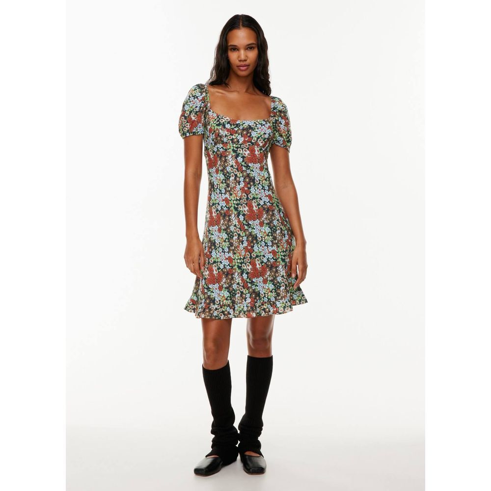 Aritzia Sunday Best Mariposa Crepe Short Sleeve Floral Slip Dress S